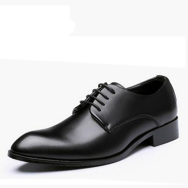 

new men shoes spring autumn oxfords men business formal party club breathable soft flat shoes pu leather casual zapatos hombre, Black
