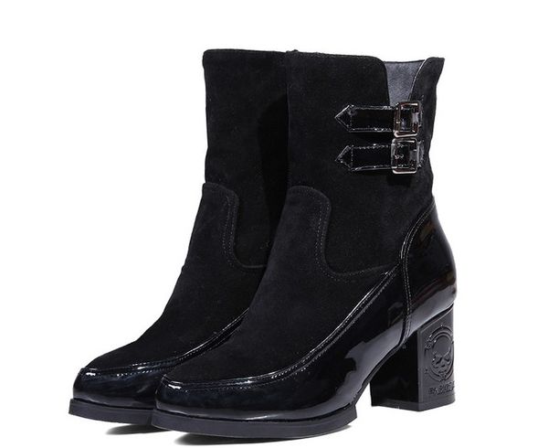 

2017 botas mujer big size 34-43 women shoes woman femininas mid-calf boots botas masculina botines mujer chaussure femme t07, Black
