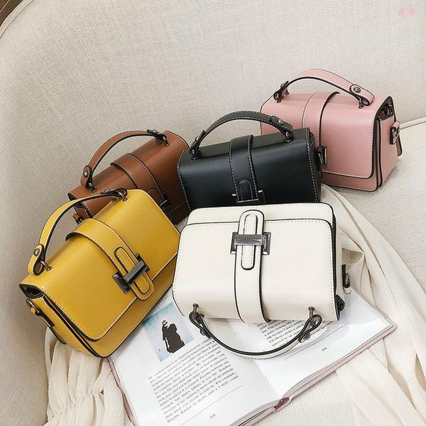 

bag for women 2020 luxury handbag women bags designer solid faleather yellow white pink shoulder bag purse sac a main #leed