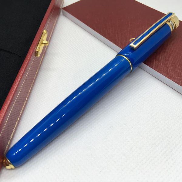 

2020 luxury roller pen pure sky blue pen holder with text cap jewel luxury cufflink famous french brand rollpoint pen ing, Blue;orange