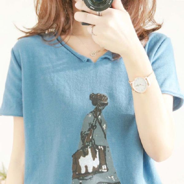 

2020 t-shirt female cotton linen v neck short sleeve aesthetic clothes african beauty printed women tshirt summer tee shirt, White
