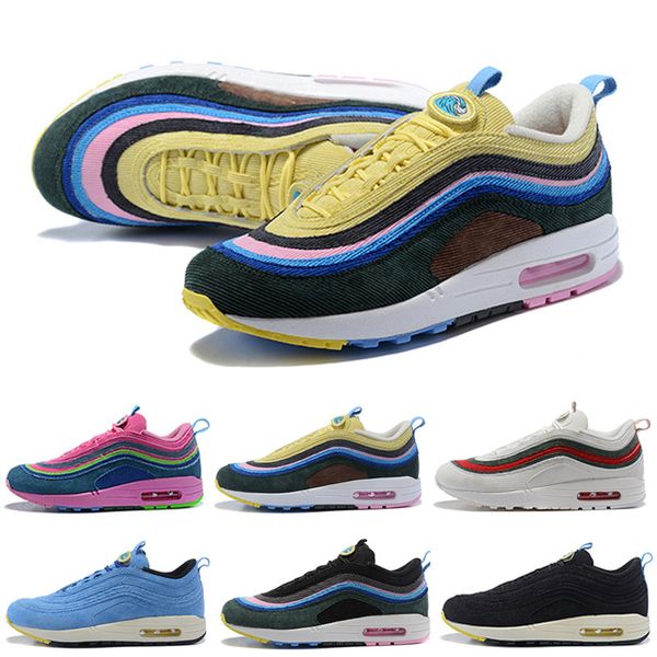 

Corduroy Sean Wotherspoon 97 1 VF SW Hybrid Mens Jogging Running Shoes Women Rainbow Sole Casual Shoes With Best Quality