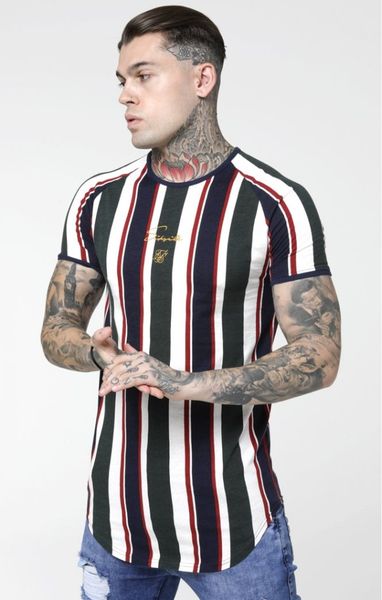 

siksilk rotary stripe raglan gym tee men's t-shirt, White;black
