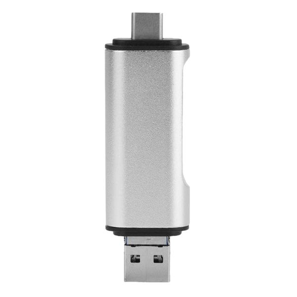 

3-in-1 usb-c usb 3.0 micro usb otg sd/tf card reader silver