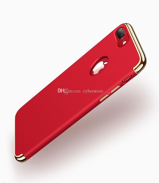 

ultra-thin shockproof 3 in 1 full body hard electroplating rubber coating back case cover for iphone