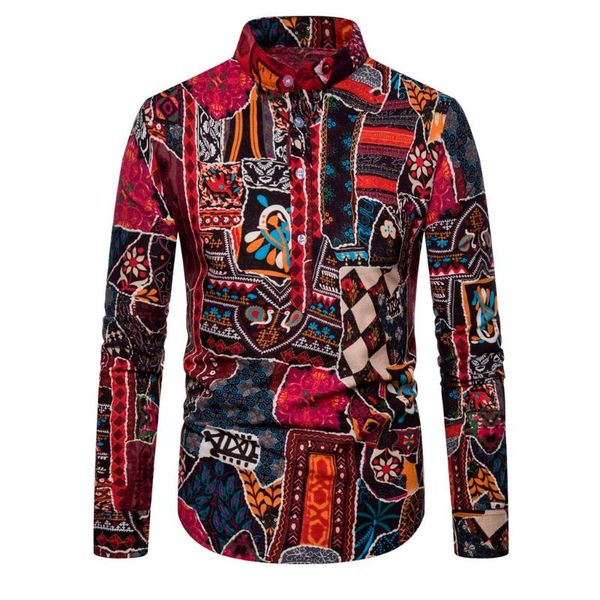 

klv new fashion men's luxury stylish casual shirts fashion men's casual printed floral long sleeve button shirt blouse -3xl, White;black