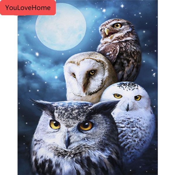 

paint by number animals handpainted drawing acrylic wall art pictures by number owl home decoration gift canvas painting art diy picture