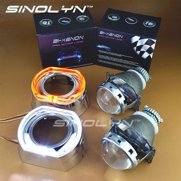 

квадратные светодиодные ангельские глазки halo дневные ходовые огни hid би ксеноновые линзы проектор фара модифицированный сигнал поворота d