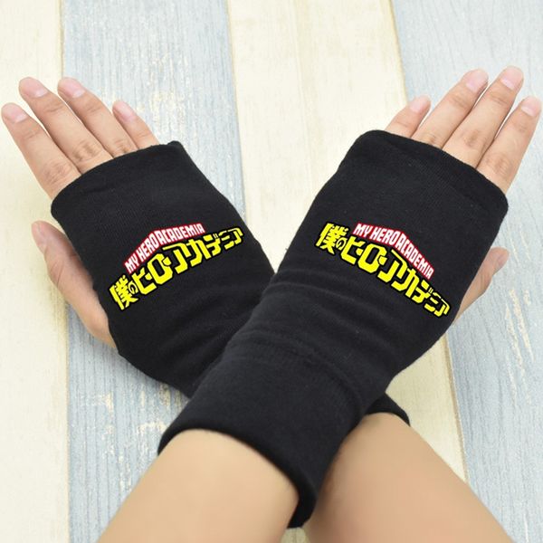 

1pair anime my hero academia half finger cotton knitting wrist gloves mitten lovers anime accessories cosplay costume figure toy, Blue;gray