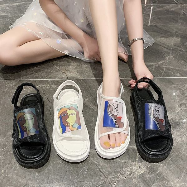 

beach sandal woman sandals elastic band comfort shoes for women 2020 summer espadrilles platform strappy heels, Black