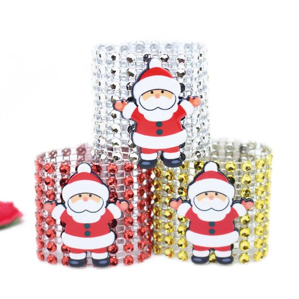

10pcs diamond santa claus napkin rings christmas table decoration wedding napkin holder party supplies rond de serviette