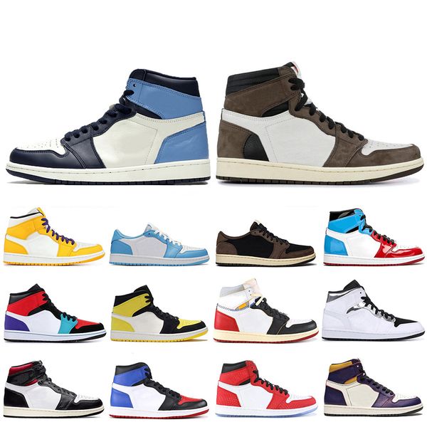 

new style fearless obsidian travis scotts yellow toe og gym red 1 basketball shoes spiderman unc 1s 3 mens trainers sneakers