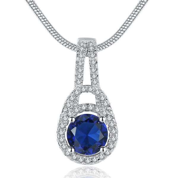 

miniature xirconium diamond blue crystal necklace great gift for friend and big or little sister, Golden;silver