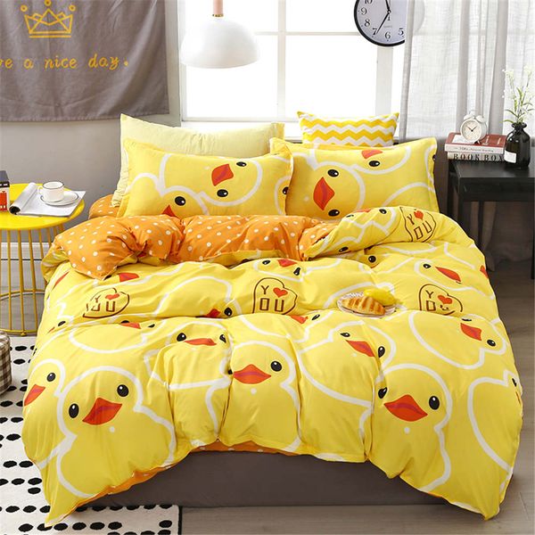 Yellow Dusk Flowers Duvet Cover Set King Twin Queen Size With