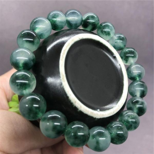 

natural stone green chalcedony beads bracelet for women child gift, Black