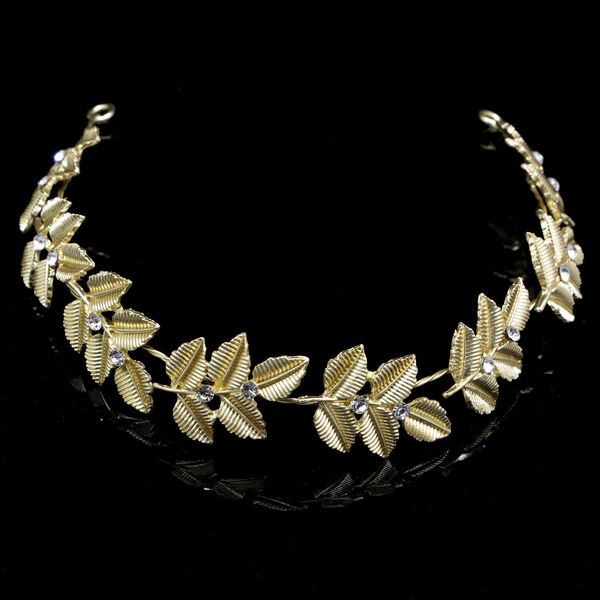 

bride wedding hair decorate accessories baroque golden leaf you soft drill chain headwear frontlet hair hoop hair band, Silver