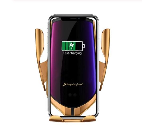 Держатель телефона R1 Автоматическая Зажимной 10Вт автомобиля Беспроводное зарядное устройство для iPhone Xs Huawei LG Инфракрасный индукционные Ци Беспроводное зарядное устройство для автомобиля