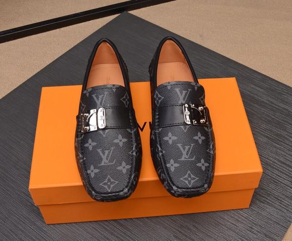 

genuine leather cowhide men's luxury fashion flat casual shoes fashion designer makes doudou flat casual shoes gift shoes, Black