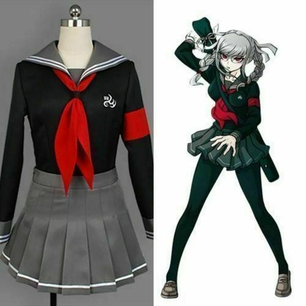

danganronpa dangan-ronpa peko pekoyama school uniform skirt outfit cosplay, Black;red