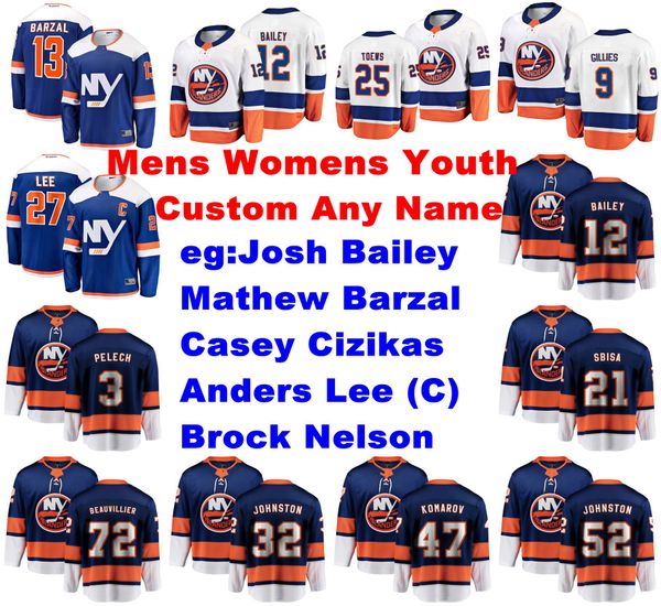 

womens new york islanders jerseys josh bailey jersey nelson mathew barzal casey cizikas anders lee ice hockey jerseys customize stitched, Black;red