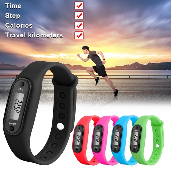 

2019 sport smart wrist watch bracelet display fitness gauge step tracker digital lcd pedometer run step walking calorie counter