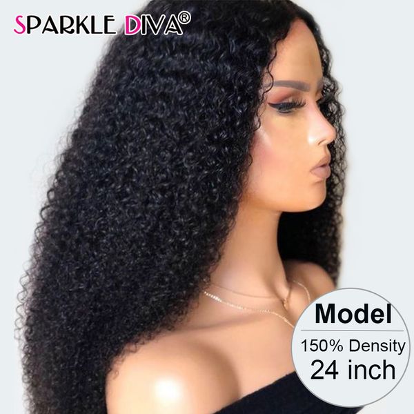 

malysian kinky curly human hair wigs pre plucked 13x1 lace part wig remy 150% density 26 inch human hair wigs for black women