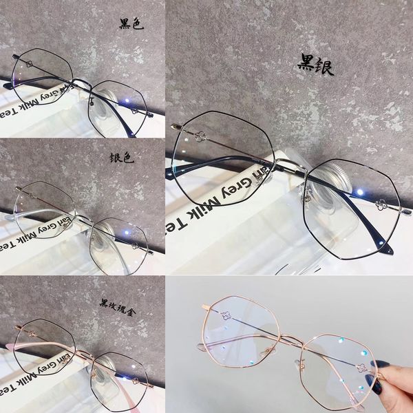 

2nnql anti-radiation blue-ray fe myopia polygon hollow round face eye frame anti-radiation blue-ray female myopia polygon hollow round face, Silver