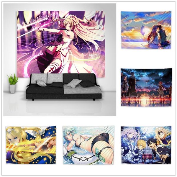 

sao sword art online tapestry art wall hanging sofa table bed cover home decor dorm gift