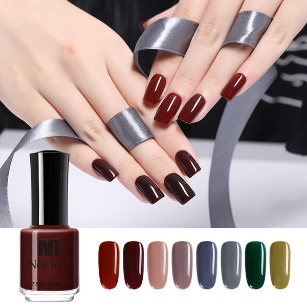

nee jolie nail polish colorful mixed gray red coffee color series long lasting nail varnish art diy decorations
