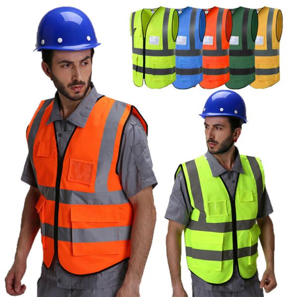 

Men Hi-Vis Safety Vest Reflective Driving Worker Night Security Waistcoat