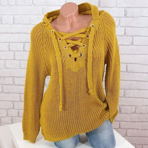

women's autumn long sleeve pullover knitted loose sweaters ladies fashion solid casual hooded sweater sueter mujer invierno, White;black
