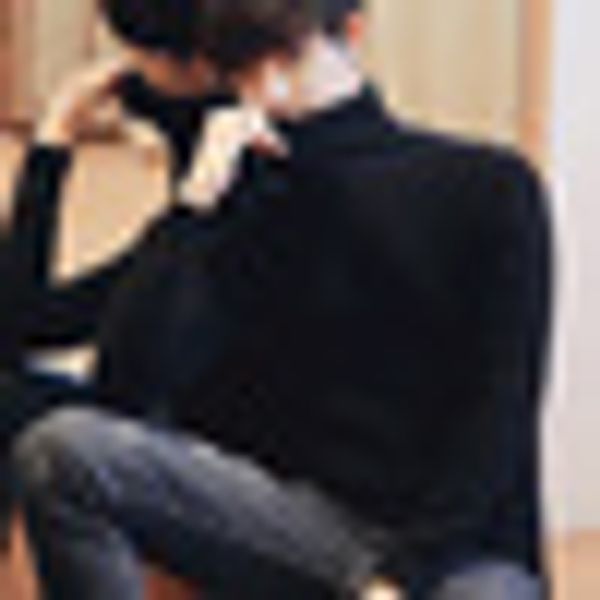 

autumn and winter new men's sweaters are fashionable, casual and thickening high-quality high-end long-sleeve sweaters, White;black