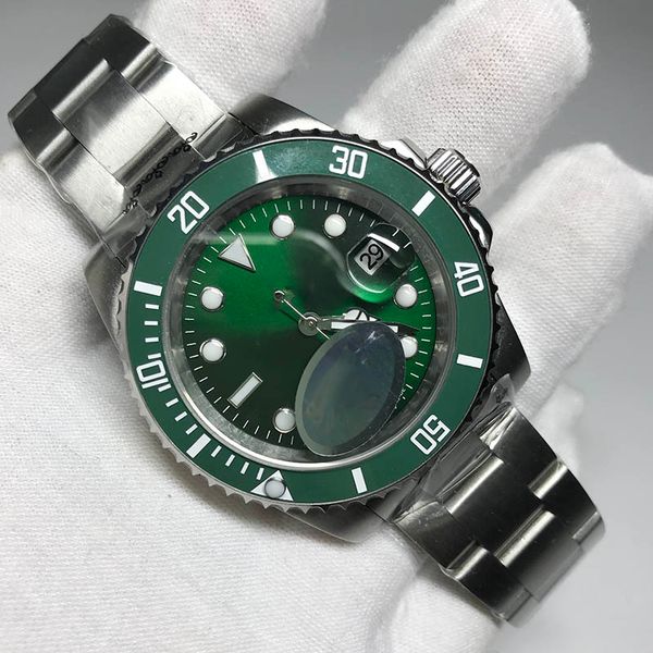 

Горячие 40мм сапфировое стекло Hulk зеленый годовщина Керамическая окантовка огран