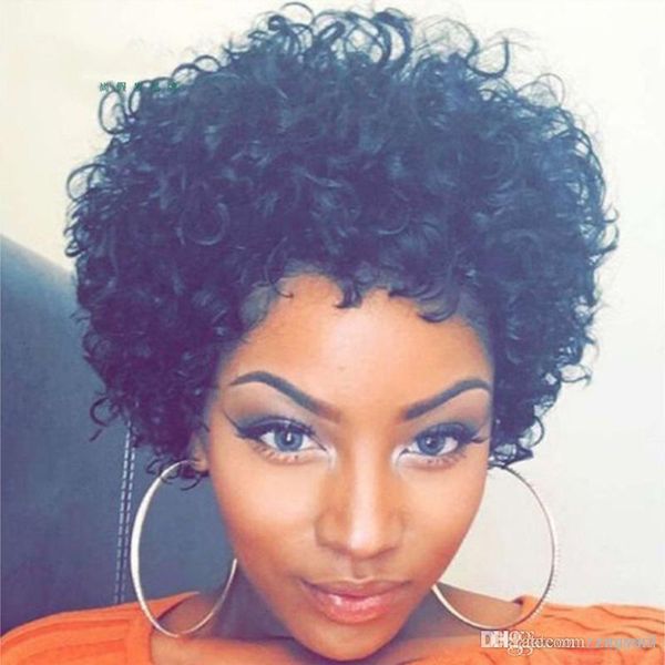 

european and american fashion wig ladies african black ladies short curly hair wig