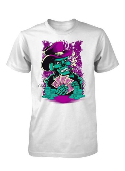 

покер череп карты фишки рулетка весело взрослая футболка s-xxl, White;black