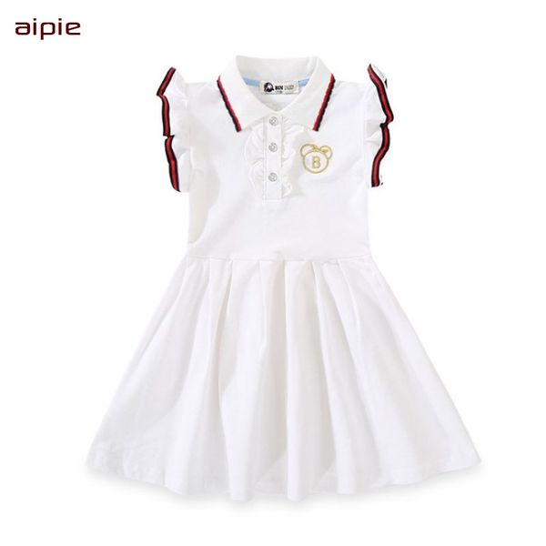 

children girls's summer dresses fashion england style knee-length girls dress clothing for 4-12 years, Red;yellow