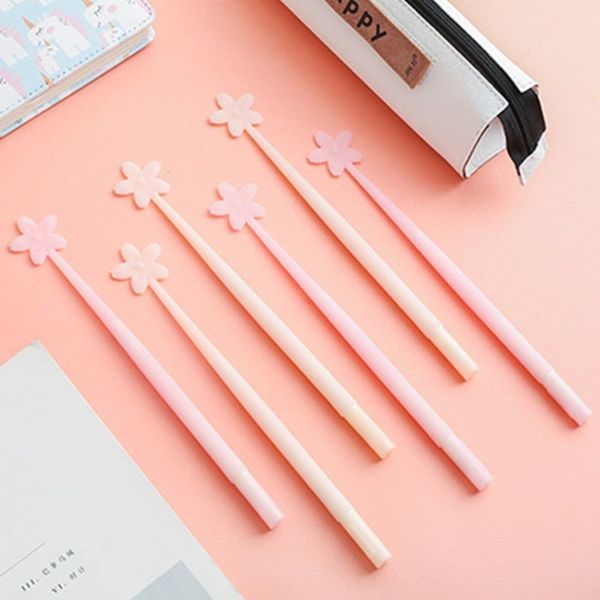 

2 pcs/lot creative cute flower gel pen kawaii black gel-ink writing pen student gift office school stationary supplies 040232