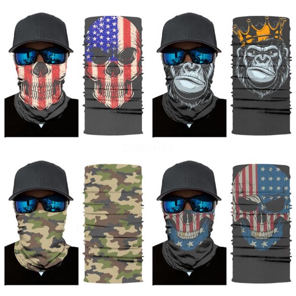 

6ploh 3d jokers sport ghost balaclava headband face mask seamless skull magic bandana cycling skull scarf halloween face mask#219, Blue;black