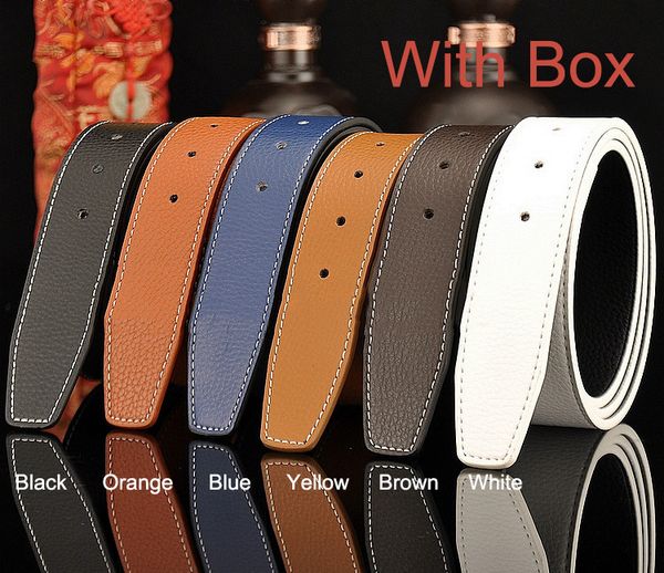 

mens and women belt with fashion big buckle real leather h belts with box