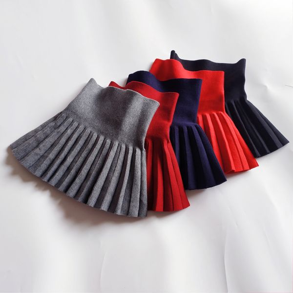 

2019 baby toddler girls skirts school girls knit skirt bottoming princess pleated skirts for kids children clothes kids skirt y200704
