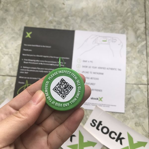 

Cheap Drop Stock X OG QR Code Sticker Green Circular Tag Plastic Shoe Buckle StockX Verified X Authentic Green Tag