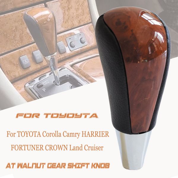 

2019 automatic new gear shift knob shifter walnut car styling fit for corolla camry harrier fortuner crown land cruiser