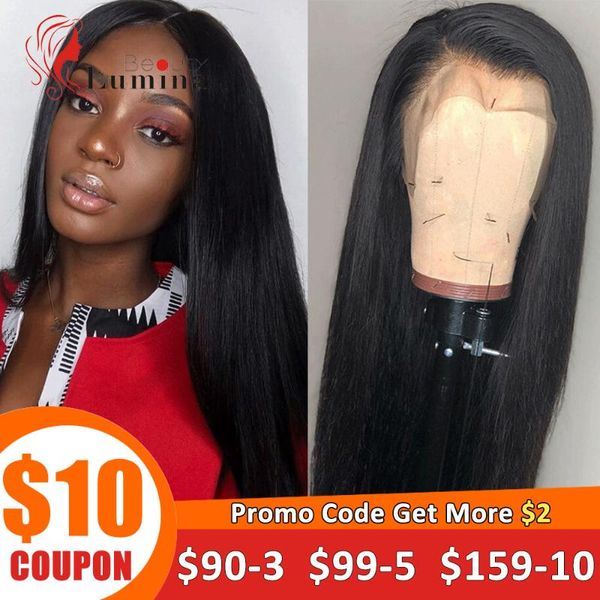

13x4 lace front wig peruvian straight hair wig 180% density straight lace front human hair wigs for black women pre plucked, Black;brown