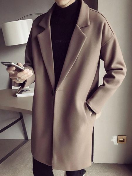 

men's trench coats winter fashion men streetwear slim casual puffy thicken elegant anorak parkas big size jackets parka kk60fy, Tan;black