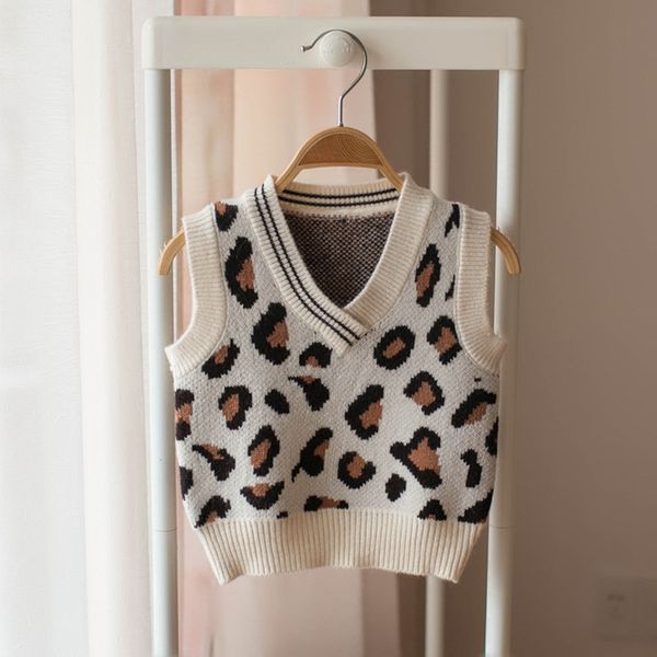 

2019 spring new items baby boys leopard printed vests v-neck sleeveless kids clothes toddler girls knitted waistcoat, Camo