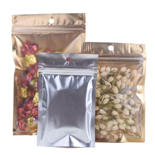 

22x30cm matte aluminum foil golden candy food packaging closure pockets