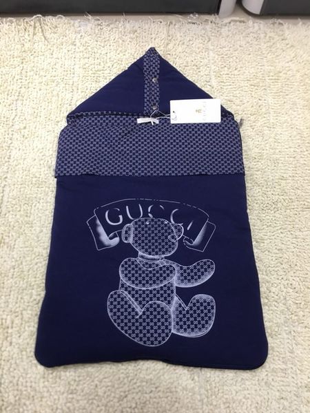 

new brand baby bear print dark blue sleeping bag warm blanket infant letter printing newborn slumber bag ing