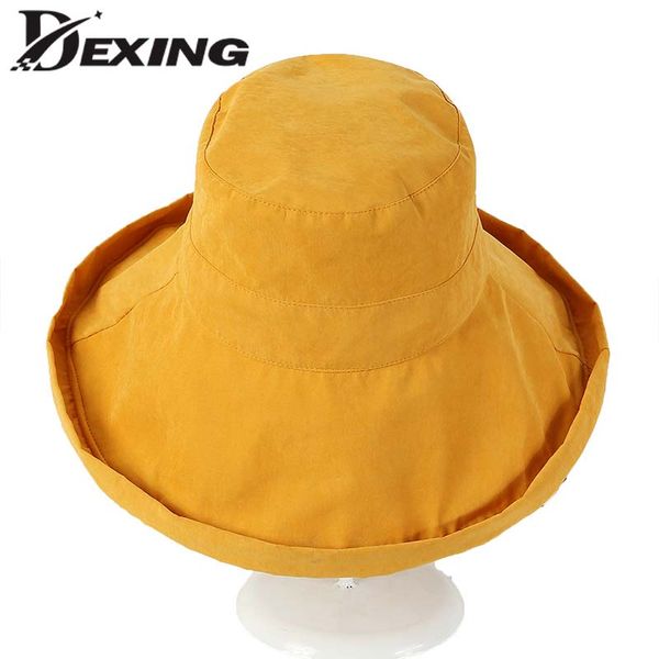 

womens sun hat summer reversible upf 50+ beach hat foldable wide brim, Blue;gray