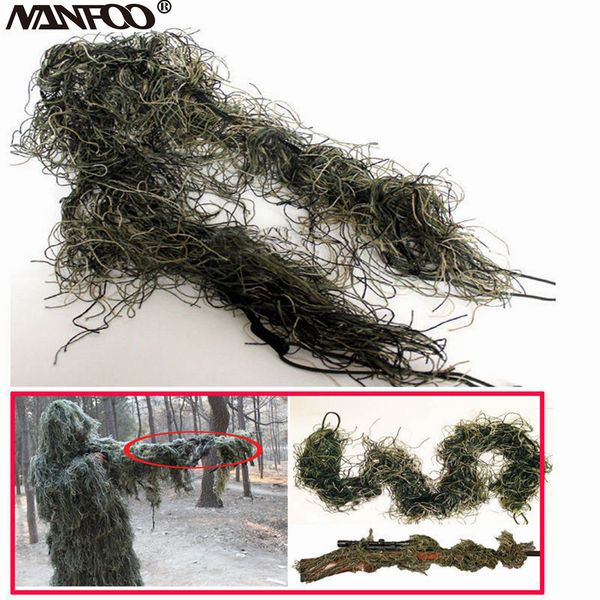 

3 colors available camouflage elasitc rifle gun wrap 3d ghillie rope tactical gun wrap paintball hunting accessories camo