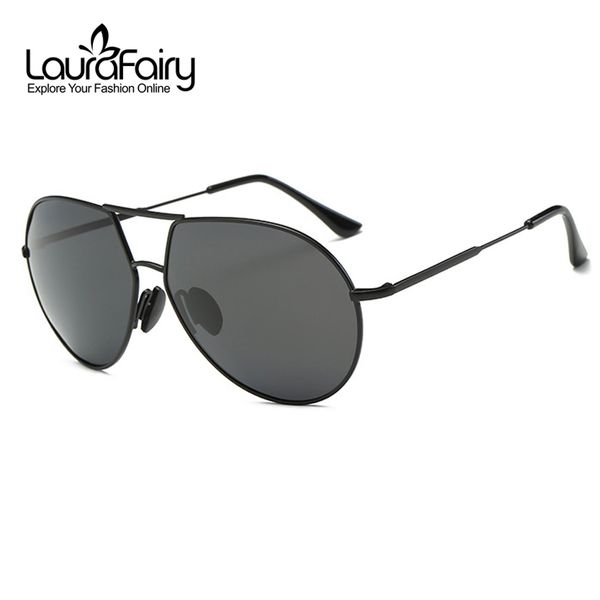 

laura fairy men shades eyewear fashion silicone nose pads double bridge design uv protection polarized driving sunglasses 2019, White;black